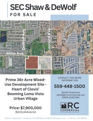 More details for SEQ Shaw & DeWolf Avenues, Clovis, CA - Land for Sale