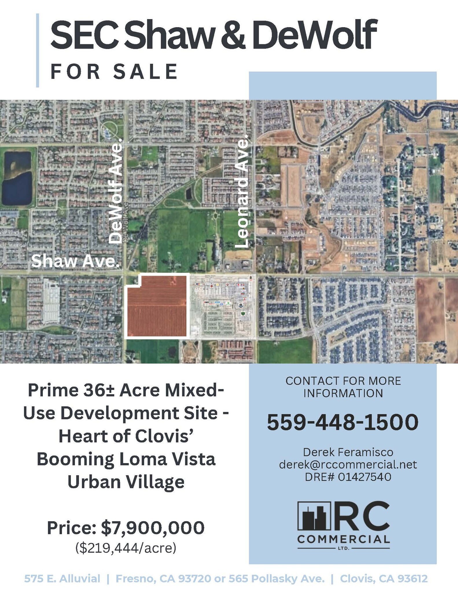 SEQ Shaw & DeWolf Avenues, Clovis, CA à vendre Photo principale- Image 1 de 2