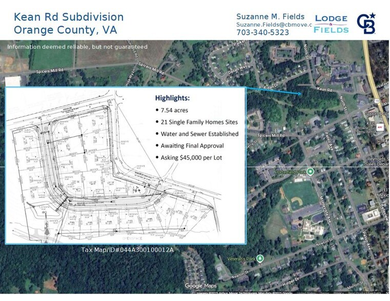 Berry Street subdivision, Orange, VA à vendre - Plan de site - Image 2 de 3