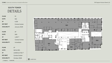 747 Rue Du Square-Victoria, Montréal, QC à louer Plan d’étage- Image 1 de 1