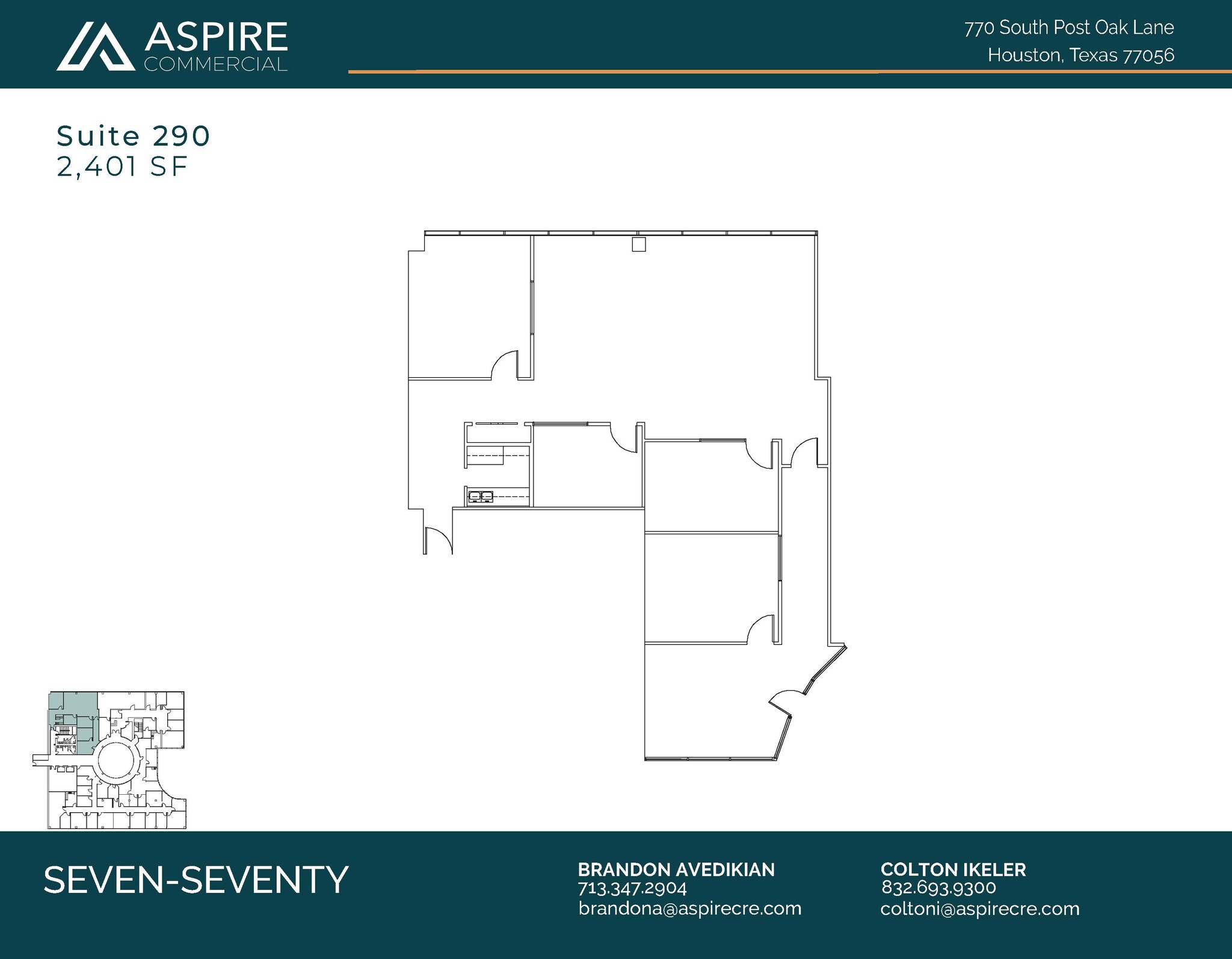 770 S Post Oak Ln, Houston, TX à louer Plan d’étage- Image 1 de 1