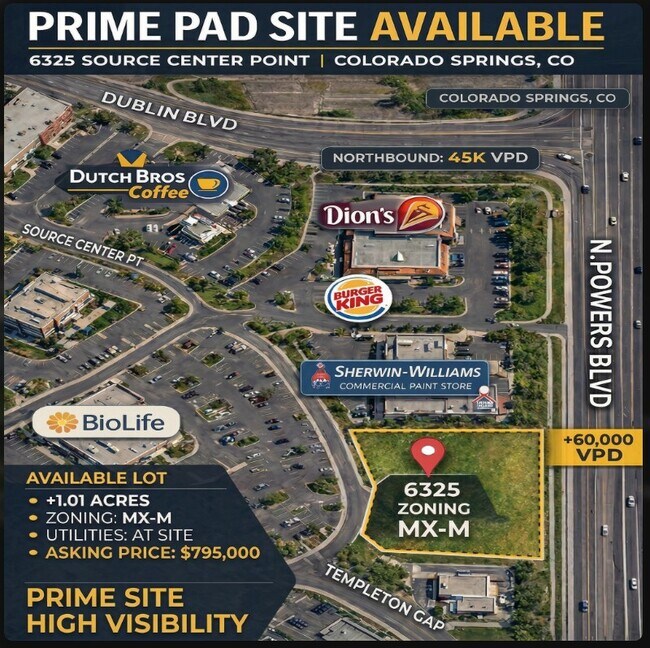 Plus de détails pour 6325 Source Center Pt, Colorado Springs, CO - Terrain à vendre