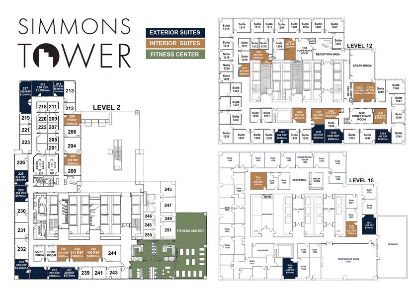 425 W Capitol Ave, Little Rock, AR à louer - Plan d’étage - Image 2 de 4