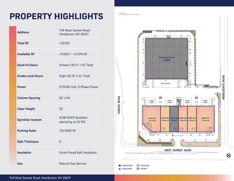 748 W Sunset Rd, Henderson, NV à louer - Plan de site - Image 2 de 6
