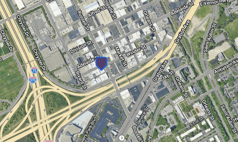 2489 Russell St, Detroit, MI for sale - Aerial - Image 3 of 3