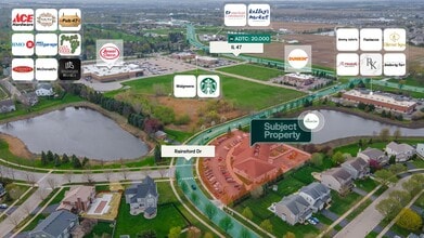 11424 Rainsford Dr, Huntley, IL - Aerial  map view