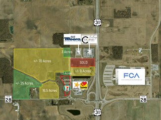Plus de détails pour US 31 & SR 28, Tipton, IN - Terrain à vendre
