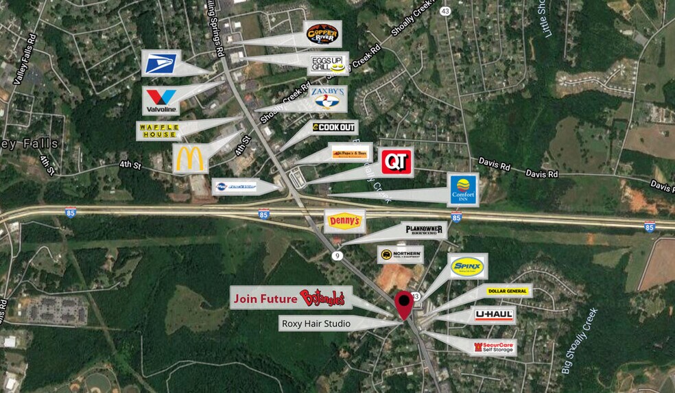 Melody Lane & Boiling Springs Rd, Boiling Springs, SC for lease - Aerial - Image 3 of 3