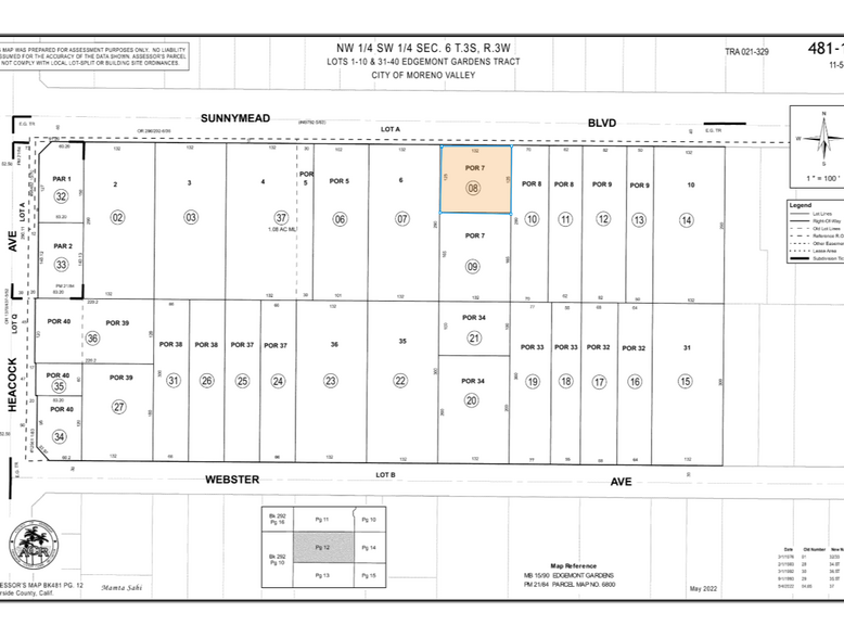 24175 Sunnymead Blvd, Moreno Valley, CA for sale - Plat Map - Image 1 of 1