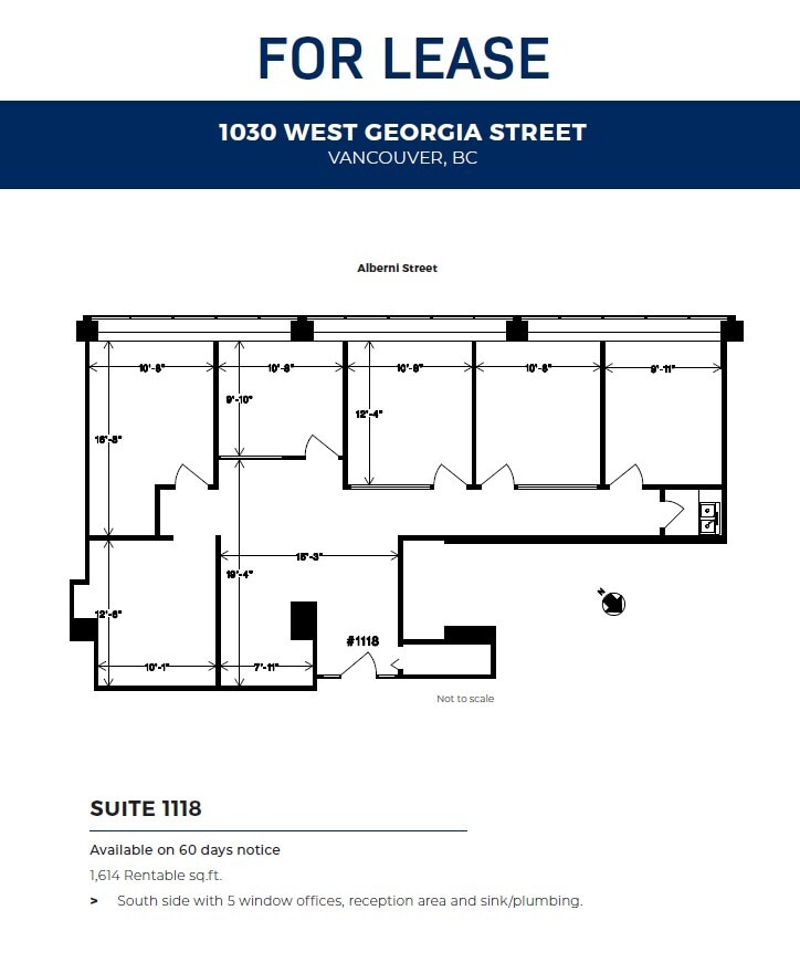 1030 W Georgia St, Vancouver, BC à louer Plan d’étage- Image 1 de 1