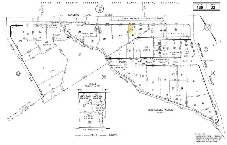 1407 W El Camino Real, Mountain View, CA à vendre - Plan cadastral - Image 2 de 2