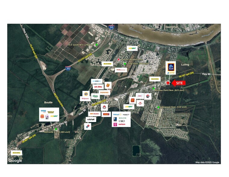 12125 Highway 90, Luling, LA à louer - Aérien - Image 2 de 3