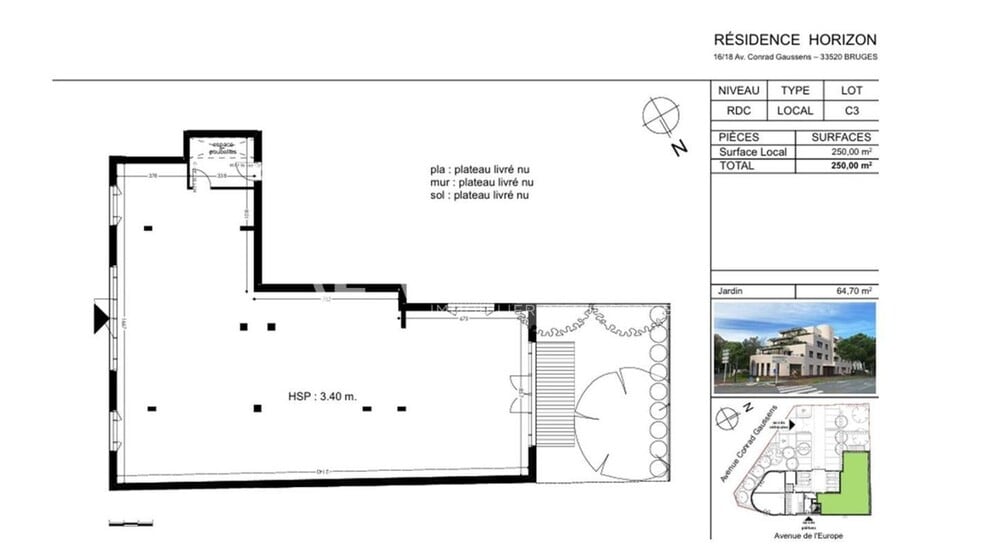 16-18 Avenue Conrad Gaussens, Bruges à vendre - Plan d’étage - Image 2 de 4