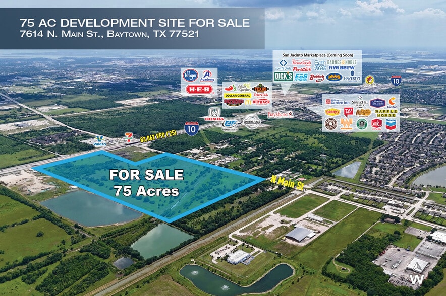 7614 Main st, Baytown, TX for sale - Aerial - Image 1 of 4