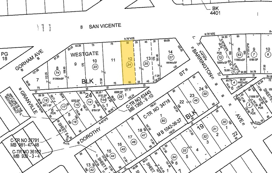 11714-11718 San Vicente Blvd, Los Angeles, CA à vendre - Plan cadastral - Image 1 de 1