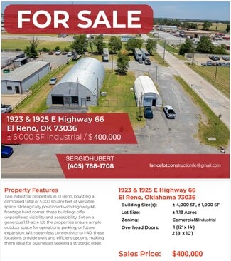More details for Two Industrial Buildings for Sale – Industrial for Sale, El Reno, OK
