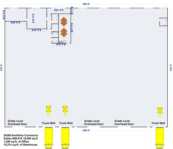 26395 Northline Commerce Dr, Taylor, MI à louer - Plan d’étage - Image 2 de 4