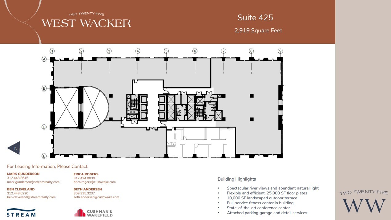 225 W Wacker Dr, Chicago, IL à louer Plan d  tage- Image 1 de 1