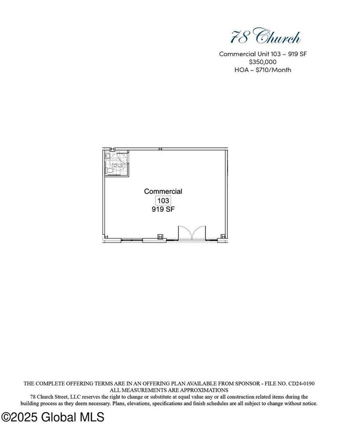 78 Church St, Saratoga Springs, NY 12866 - Unit 103 -  - Floor Plan - Image 1 of 1