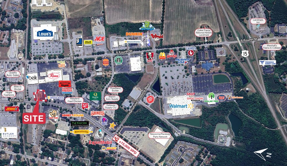 S Fifth St, Hartsville, SC for lease - Aerial - Image 2 of 4