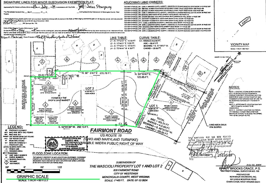 828 Fairmont Rd, Morgantown, WV for sale - Plat Map - Image 3 of 9