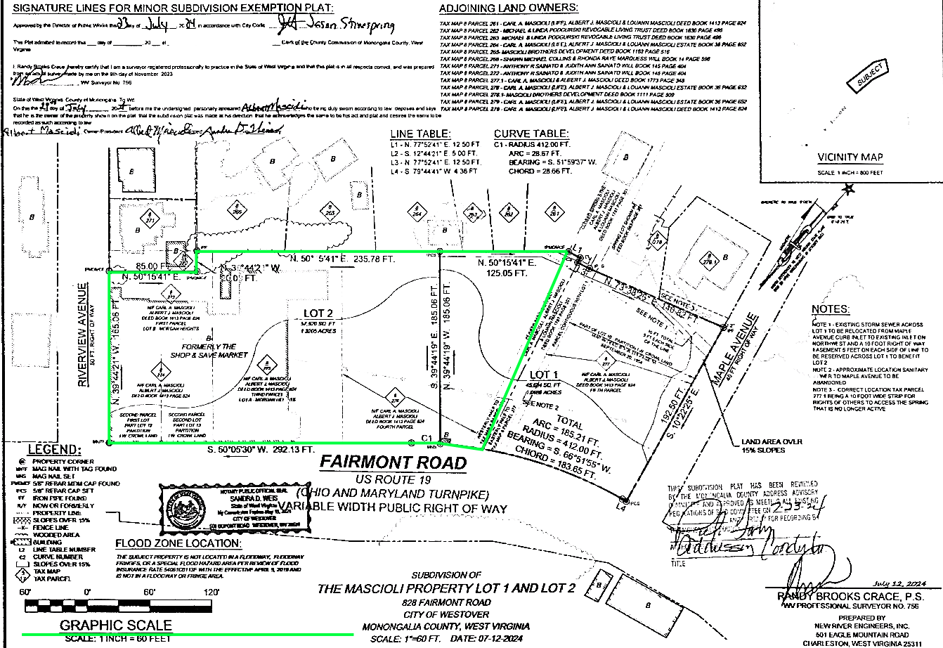 828 Fairmont Rd, Morgantown, WV à vendre Plan cadastral- Image 1 de 10