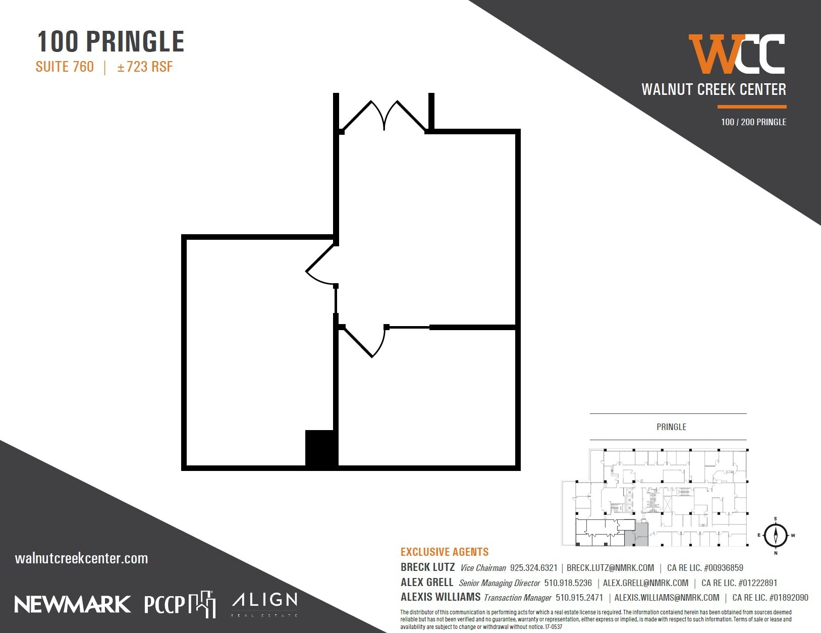 100 Pringle Ave, Walnut Creek, CA à louer Plan d’étage- Image 1 de 1