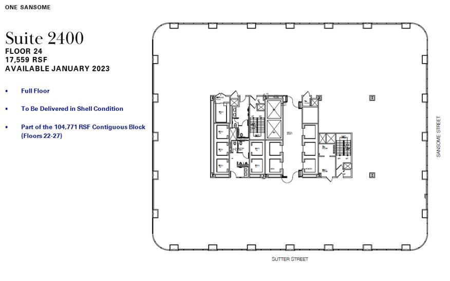 1 Sansome St, San Francisco, CA à louer Plan d’étage- Image 1 de 1