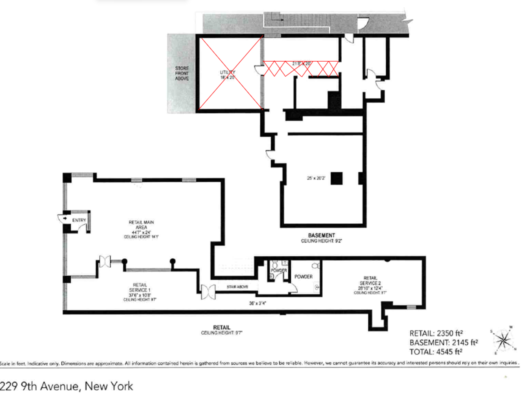 229-231 9th Ave, New York, NY à louer Plan d  tage- Image 1 de 1