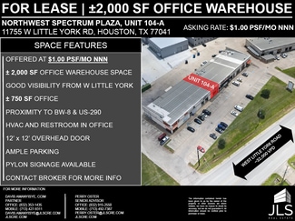 Plus de détails pour 11755 W Little York Rd, Houston, TX - Industriel à louer