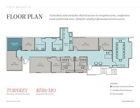 1199 E Walnut St, Pasadena, CA à louer Plan d’étage- Image 2 de 2