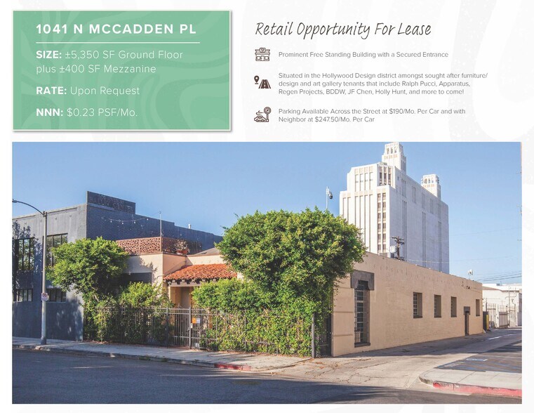 1041 N McCadden Pl, Los Angeles, CA à louer - Photo du bâtiment - Image 2 de 17