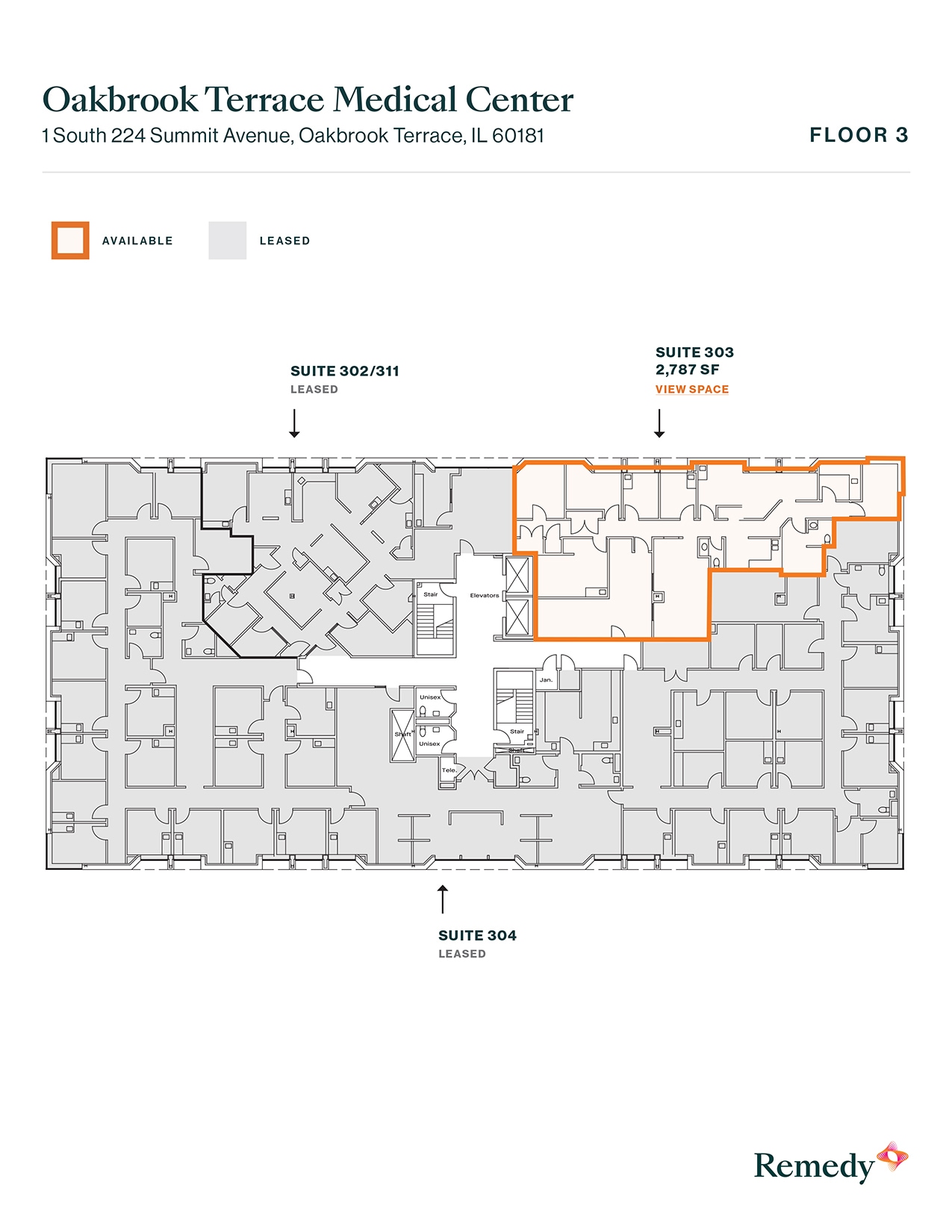 1S224 Summit Ave, Oakbrook Terrace, IL à louer Plan d’étage- Image 1 de 1