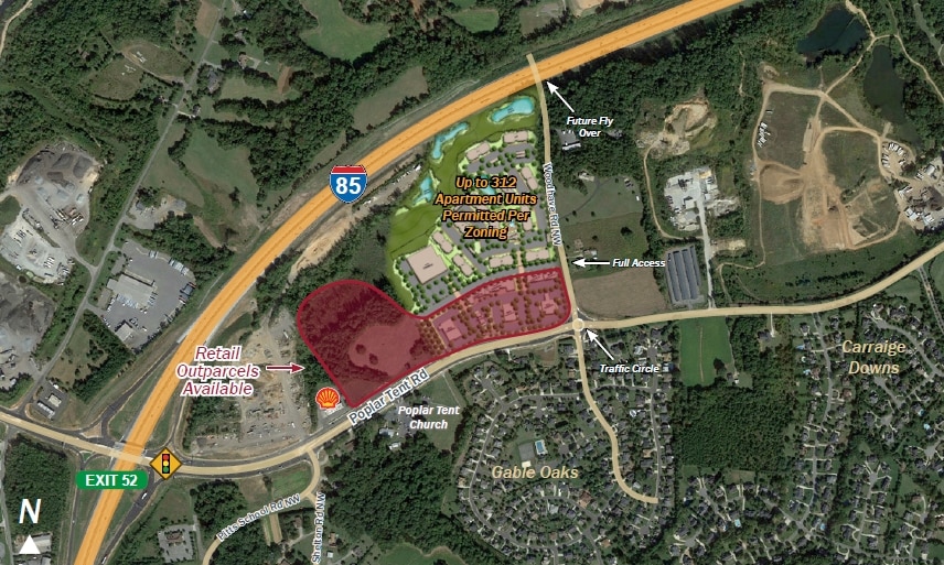 6841 Poplar Tent Rd, Concord, NC for sale - Aerial - Image 2 of 2