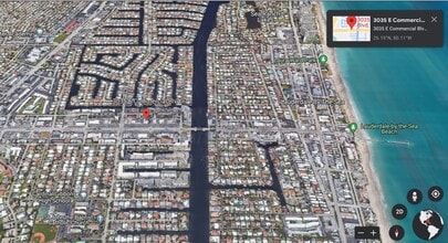 3035 E Commercial Blvd, Fort Lauderdale, FL - Aérien  Vue de la carte