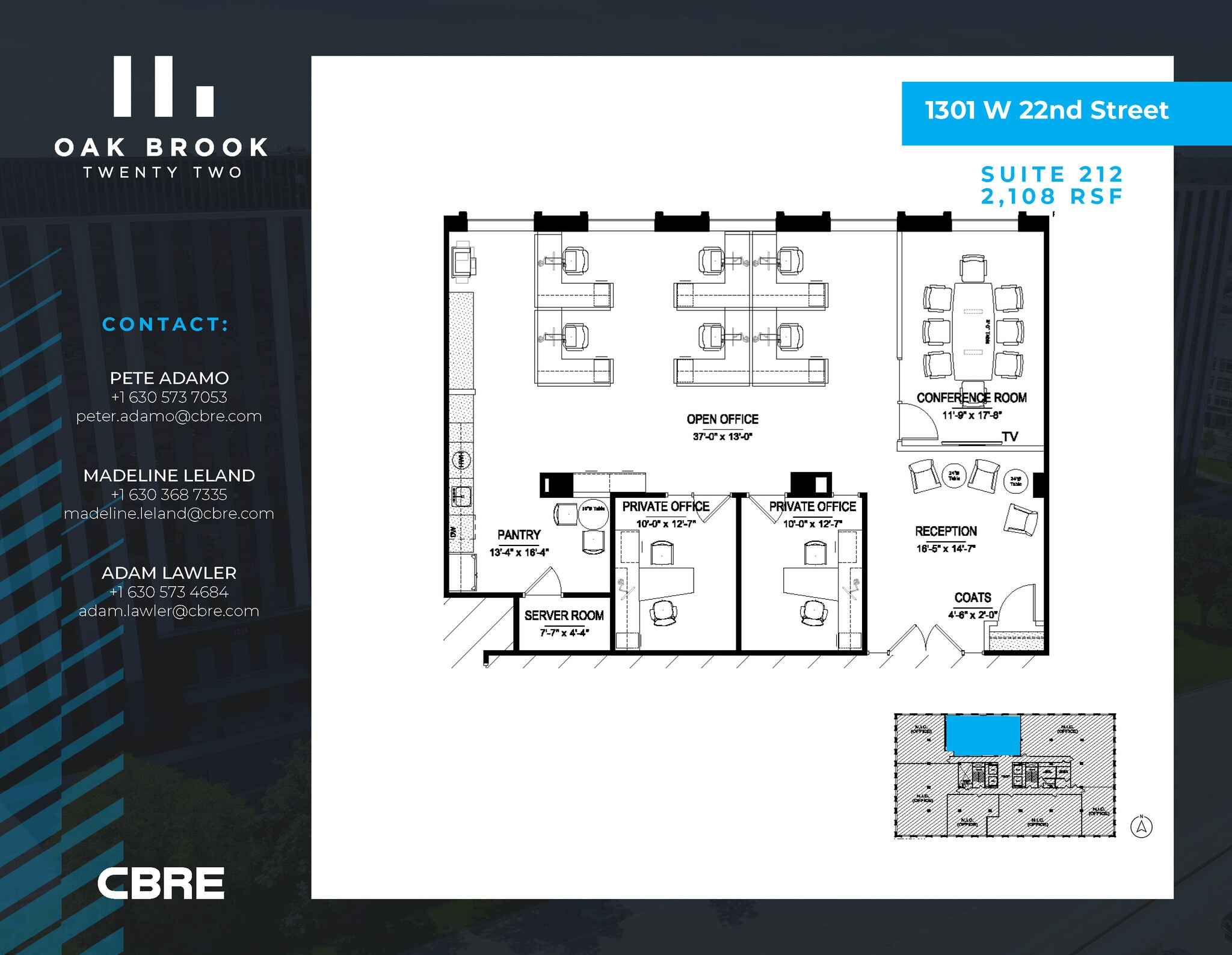 1301 W 22nd St, Oak Brook, IL for lease Floor Plan- Image 1 of 1