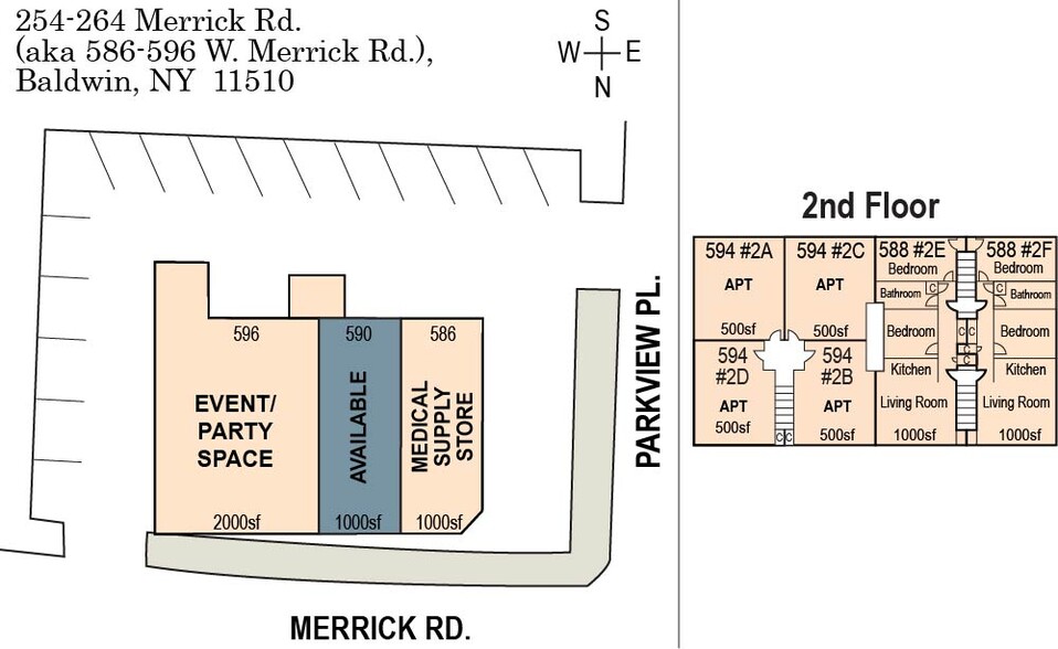 586-596 Merrick Rd, Baldwin, NY à louer - Photo du bâtiment - Image 2 de 6