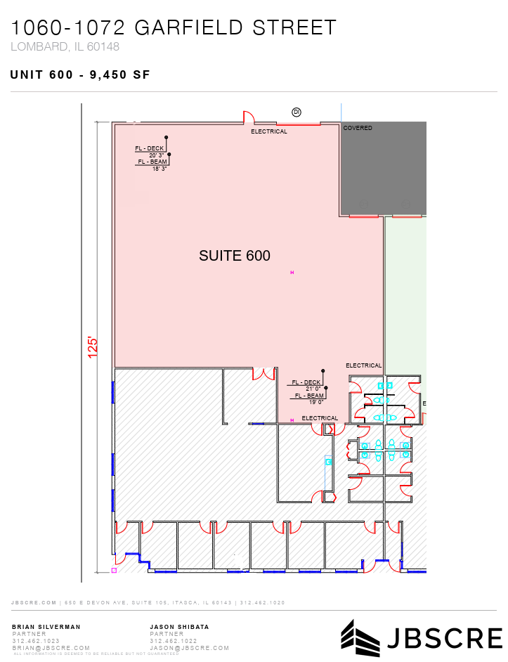 1060 N Garfield St, Lombard, IL for lease Floor Plan- Image 1 of 1