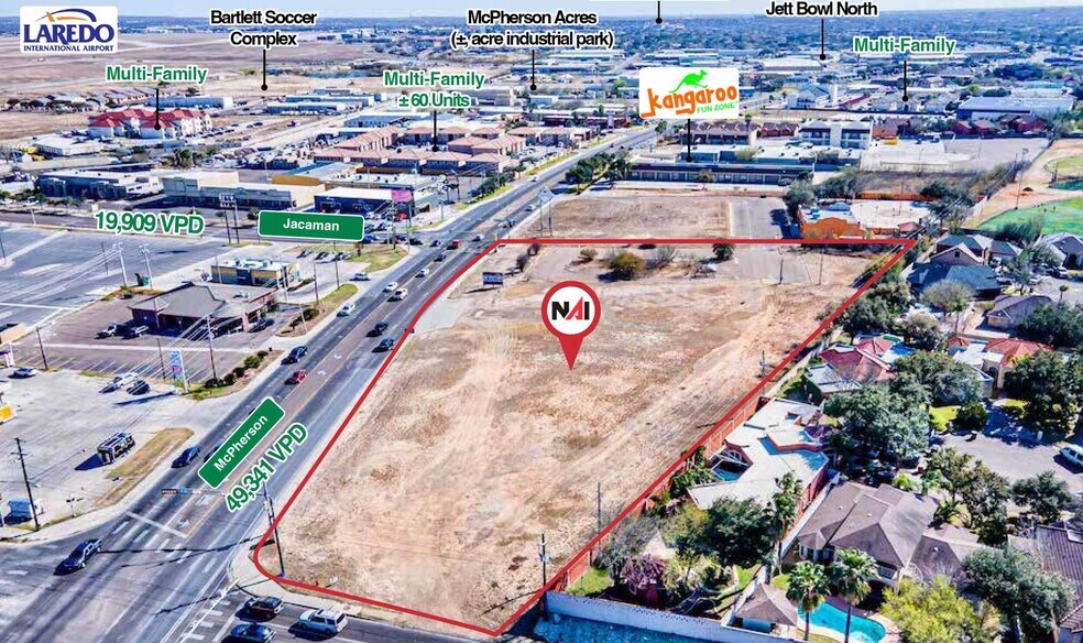 6600-6602 McPherson Rd, Laredo, TX à vendre - Aérien - Image 3 de 6