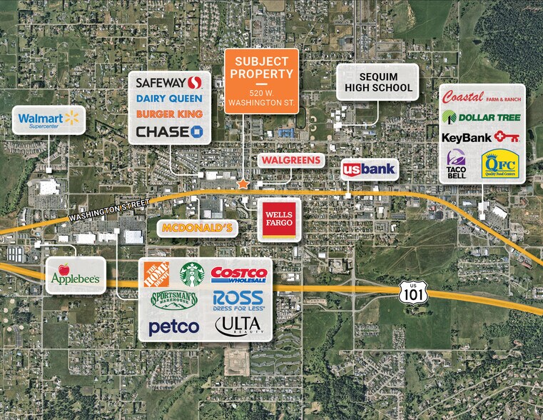 520 W Washington St, Sequim, WA à louer - Aérien - Image 2 de 5