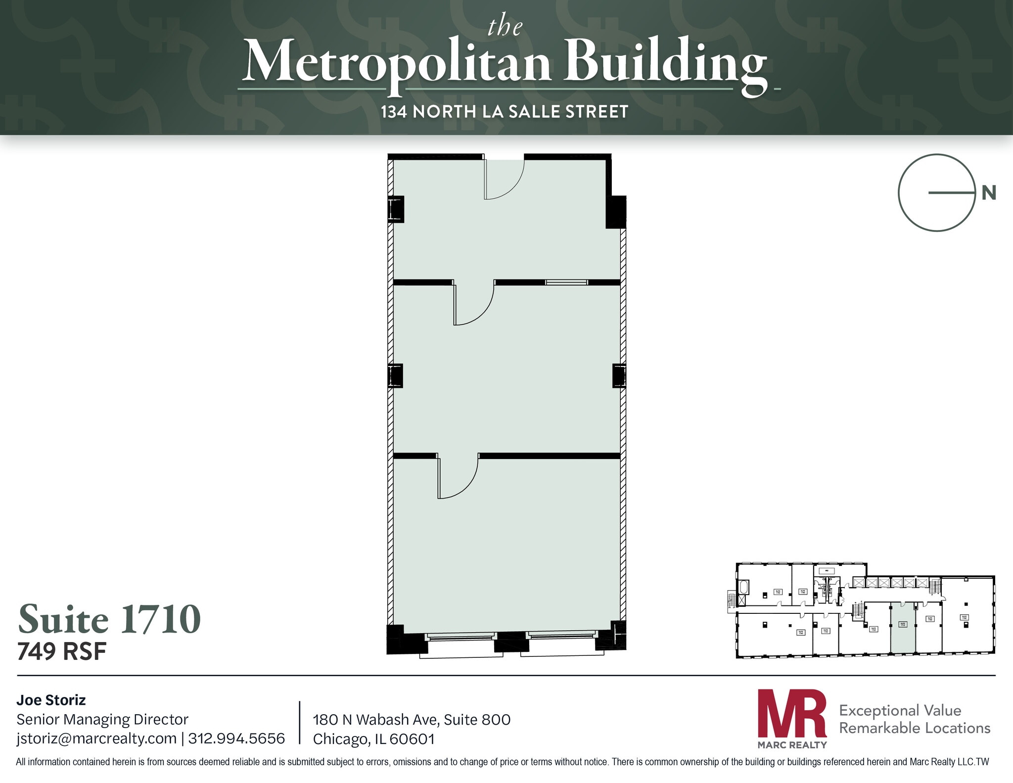 134 N LaSalle St, Chicago, IL à louer Plan d’étage- Image 1 de 1
