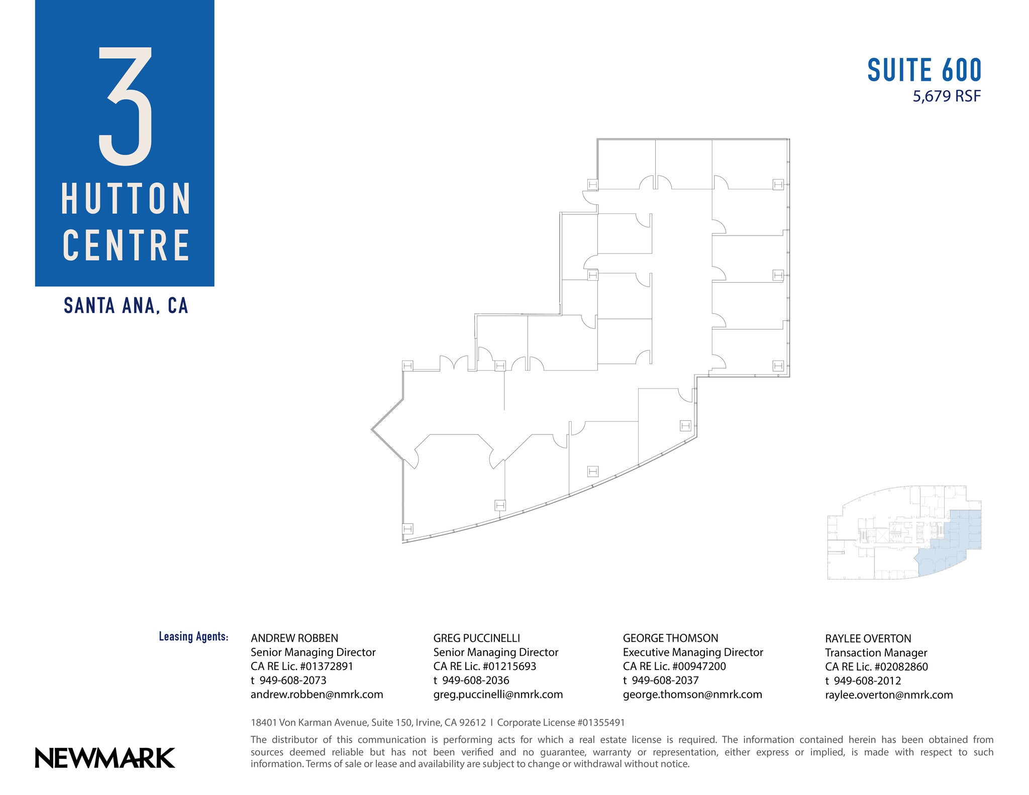 3 Hutton Centre Dr, Santa Ana, CA à louer Plan d’étage- Image 1 de 2