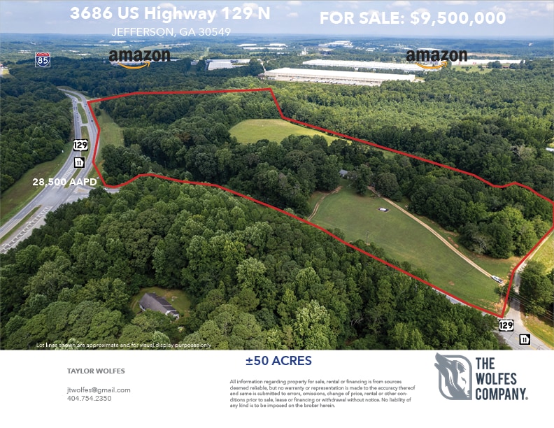3686 US-129, Jefferson, GA for sale Aerial- Image 1 of 2