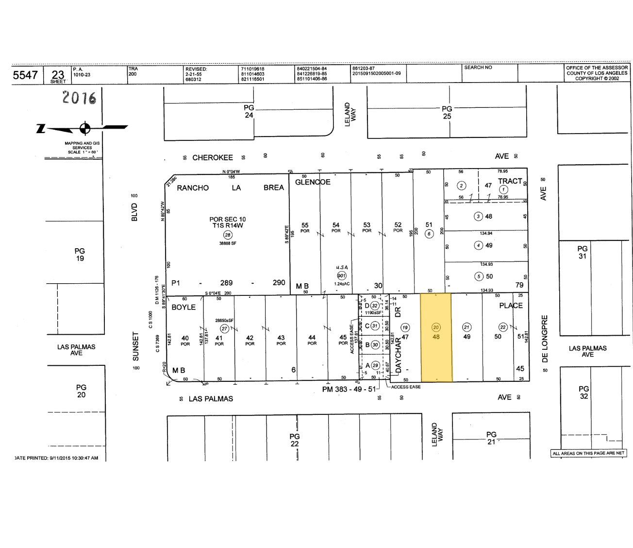 1414-1416 N Las Palmas Ave, Los Angeles, CA for sale Plat Map- Image 1 of 2