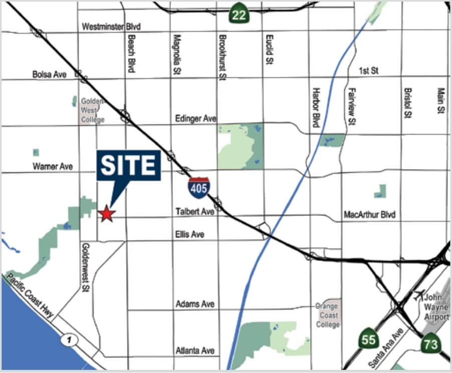 7521 Talbert Ave, Huntington Beach, CA for lease Map- Image 1 of 1