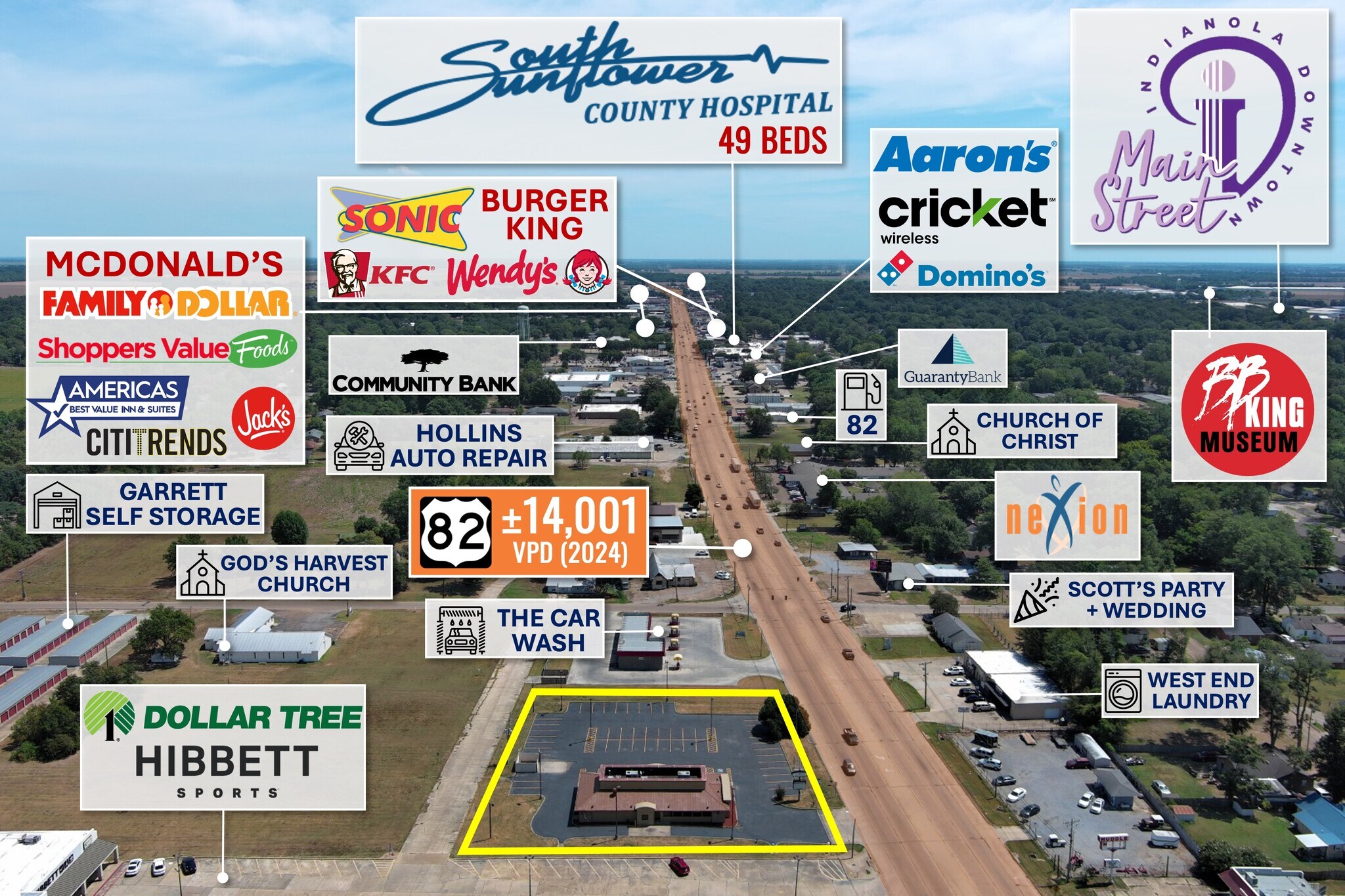 506 W Highway 82 W, Indianola, MS à vendre Photo du bâtiment- Image 1 de 1