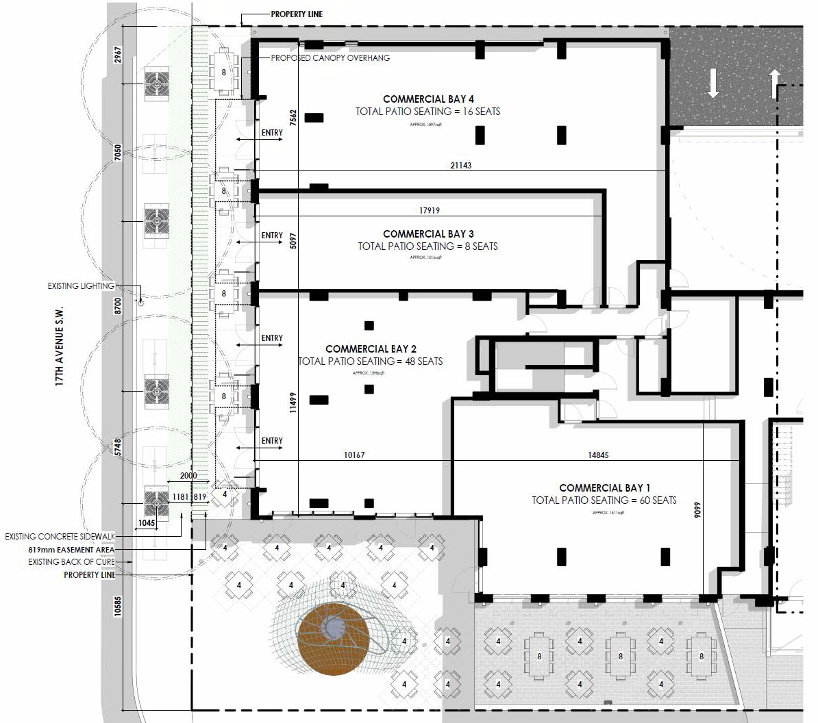 615 17 Ave SW, Calgary, AB à louer Plan de site- Image 1 de 1