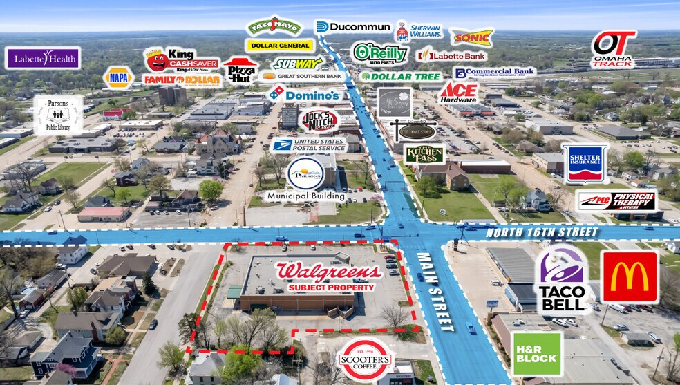 1528 Main St, Parsons, KS à vendre - Photo du bâtiment - Image 2 de 2