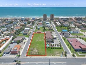 Padre Boulevard and Jupiter Blvd, South Padre Island, TX - AERIAL  map view
