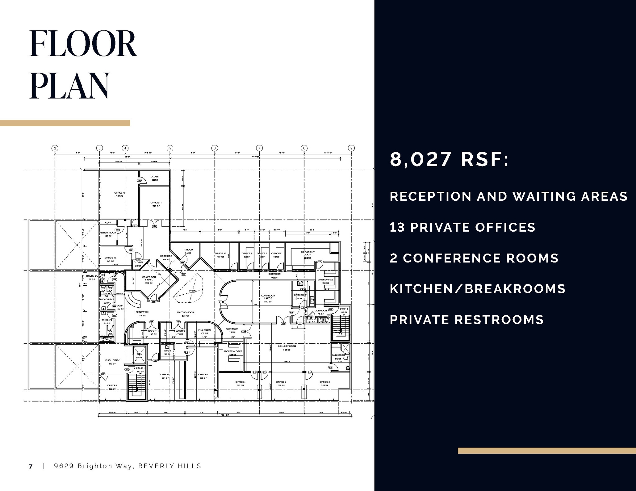 9625-9647 Brighton Way, Beverly Hills, CA à louer Plan d’étage- Image 1 de 3